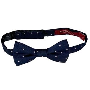 Merona adjustable bow tie. Navy blue white polka dots. Adjustable. Hook closure.